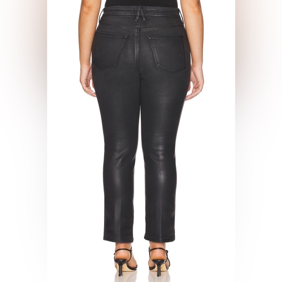 Good American Soft Tech Good Legs Straight Coated Jeans - Picture 2 of 6